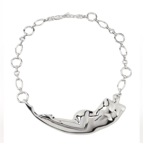 ZARA Sculptural Silver Torso Chain – Statement Body Jewelry - Picture 3 of 10